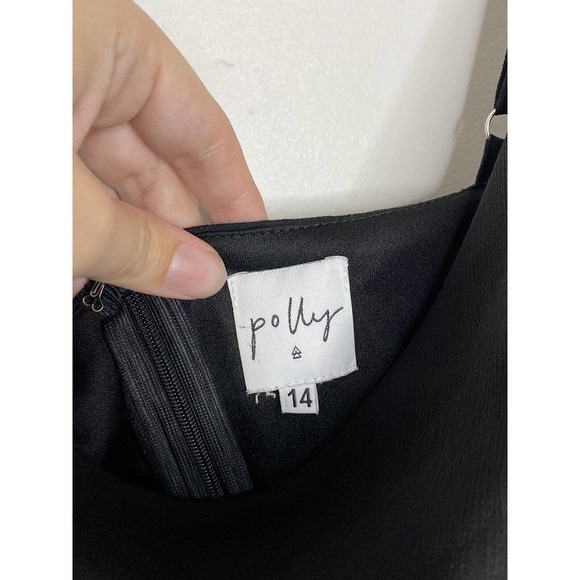 Princess Polly Chiffon Sleeveless Slip Mini Dress Black size US 10 / AU 14 - Picture 3 of 5